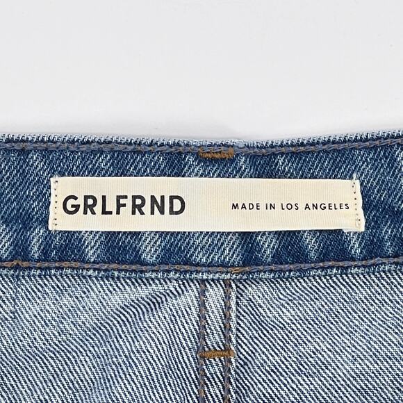 GRLFRND The Sara Distressed Straight Jeans Women’s Size 24 Rambla Blue - Picture 8 of 10